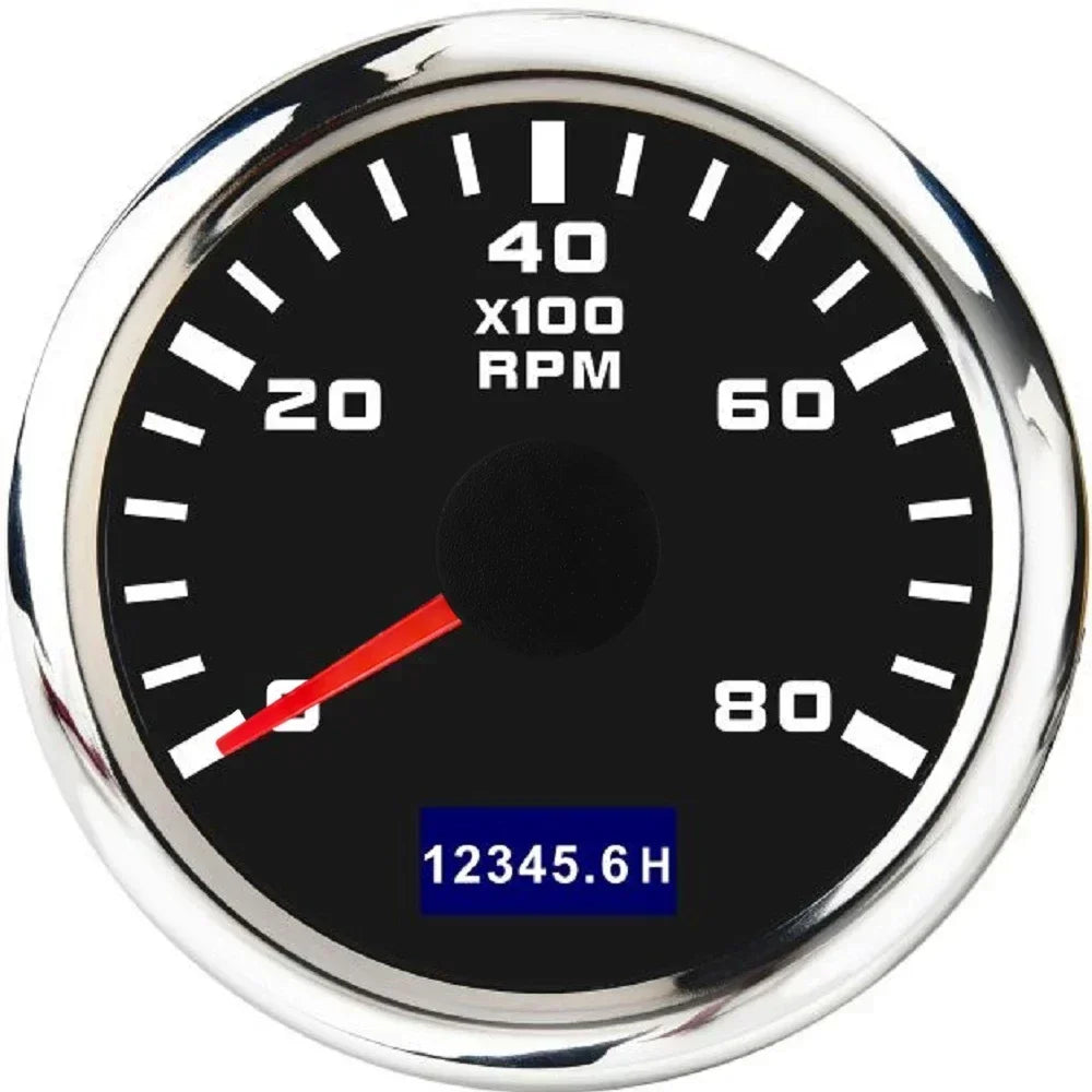 3000/4000/6000/7000/8000 RPM Gauge with Hourmeter Gauge 52mm Tachometer Waterproof 7 Color Backlight Tacho Gauge For Car Boat