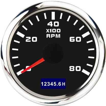 3000/4000/6000/7000/8000 RPM Gauge with Hourmeter Gauge 52mm Tachometer Waterproof 7 Color Backlight Tacho Gauge For Car Boat