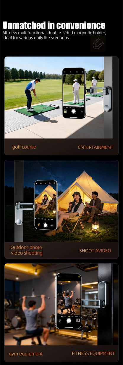 Metal Magnetic Universal Car Phone Holder Foldable Phone Stand Mount GPS Support Fit All phone USE For Gym Outdoor Selfie Office