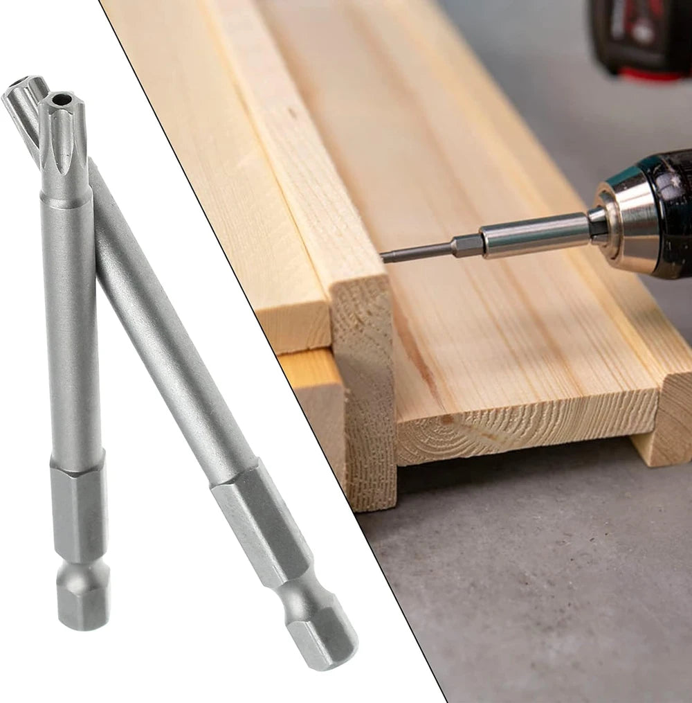 11PCS Torx Head Screwdriver Bit Set Magnetic 1/4" Hex Shank S2 Steel 3 Inch Long Drill Bits Security Torx Bits T6-T40 50/100mm