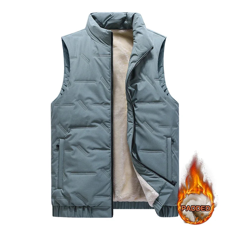 Padded Vest Men's Winter New Men Down Cotton Vest Warm Canvas Horse Jacket Youth Sleeveless Athletic Big Size Men's Clothing 6XL