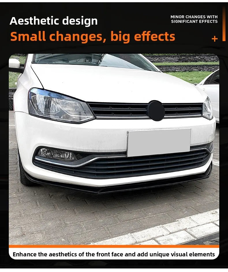 For Volkswagen Polo 6R 6C 2009-2017 Front Lip Front Spoiler Exterior Modification Parts