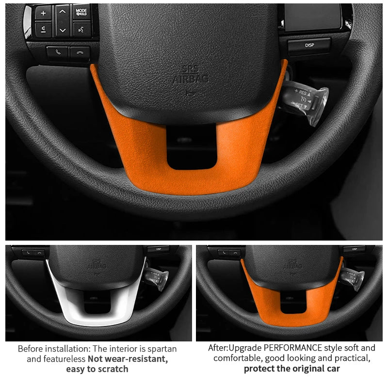 Made of Alcantara For Toyota Hilux / Fortuner Standard Sport Version Car Steering Wheel Boot Cover Interior Tuning Accessories