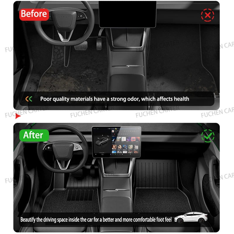 Car Floor Mats for Tesla NEW Model Y Juniper 2025+ Car Four Seasons Waterproof Non-slip Floor Mat TPE Special Car Accessories