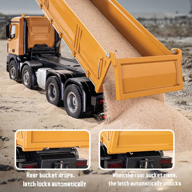 Huina 1536 Rc Legering Dump Truck 1:18 Engineering Voertuig Heftruck Zware Tractor Afstandsbediening Auto Speelgoed Voor Jongens