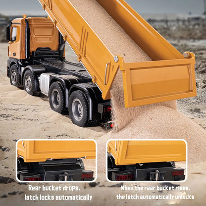 Huina 1536 Rc Legering Dump Truck 1:18 Engineering Voertuig Heftruck Zware Tractor Afstandsbediening Auto Speelgoed Voor Jongens
