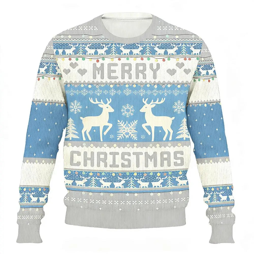 Funny Customizable Photo Ugly Christmas Sweater Personalized DIY Face Family Pullovers 3D Printed Patterned Men/Women Gift Tops