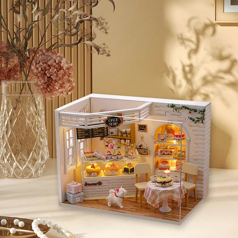 3D Puzzles Mini Wooden Doll House Model Building Toy Home Kit Creative Room Bedroom Decoration With Furniture Toys For Xmas Gift