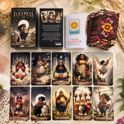 78 Tarot Cards Set, 13x8 Cm, Embrace The Fullness Tarot Explore Richness, Light, Fantasy, Includes Paper Manual, Perfect for Car