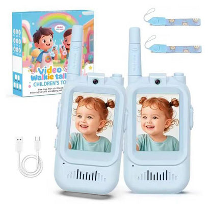 Walkie Talkies 2 Pack Rechargeable Walkie Talkies With HD Camera Voice Changer Talkies for Travel Birthday Ages 3-10 Gfits