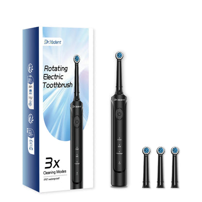 Dr.Yadent Rotating Electric Toothbrush IPX7 Waterproof 3 Modes 4 Toothbrush Head Rechargeable Battery for Adult Deeper Cleaning