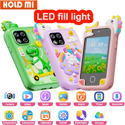 New Mini Phone Children Toy Musical Unicorn Dinosaur Baby Mobile Camera MP3 Player Educational Toys Kids Christmas Birthday Gift