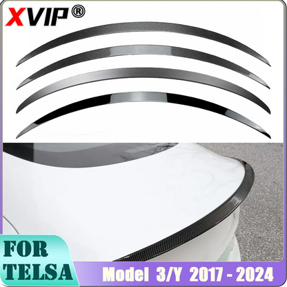 XVIP Rear Trunk Spoiler For Tesla Model Y 21-24 For Model 3 17-23 Highland 2024 Carbon Fiber ABS Wing Car Exterior Accessories