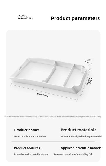 For Tesla Model 3/Y/YL Highland Juniper 2026 Center Armrest Storage Box Tray Console Organizer Box Accessories