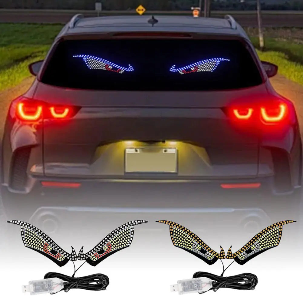 USB RGB Dynamic Big Devil Eyes Light for Cars Trucks, LED Window Screen Animation Sign Flexible Display Panel