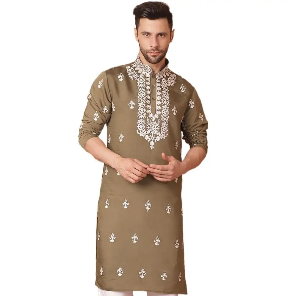 Men's digital printed kurta vardha regular fit Mandarin collar long suitable all occasions such as birthday wedding Aidilfitri