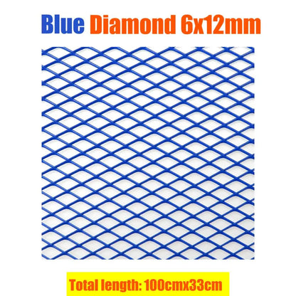 100x33cm Car bumper grille Aluminum Alloy Rhombic Grille Mesh Sheet Car grid ventilation grille for Bumper Car Accessories