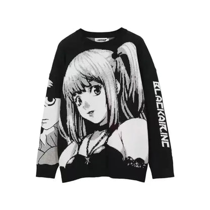 Japanese Style Women Spring Autumn Y2K Hip Hop Streetwear Harajuku Sweater Vintage Anime Girl Knitted Pullover Sweaters Clothes