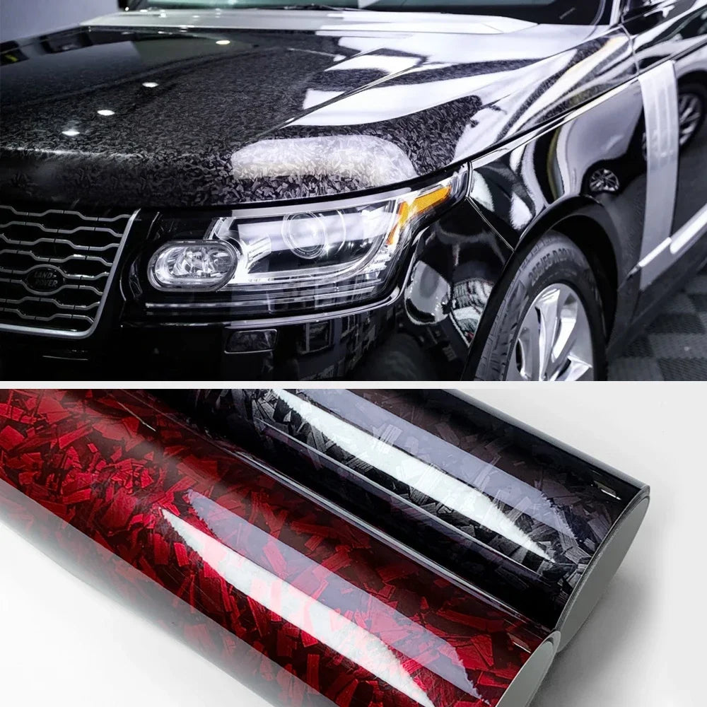 Carbon Fiber Vinyl Film Self Adhesive  Auto Tuning Vinyl Wrap Glossy Black Red Car Body Film Motorcycle Stickers Car Accessories