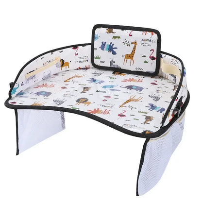 Kids Travel Tray Car Seat Activity and Play Tray Organizer for Children and Toddlers Lap Desk with Tablet Phone Holder Foldable