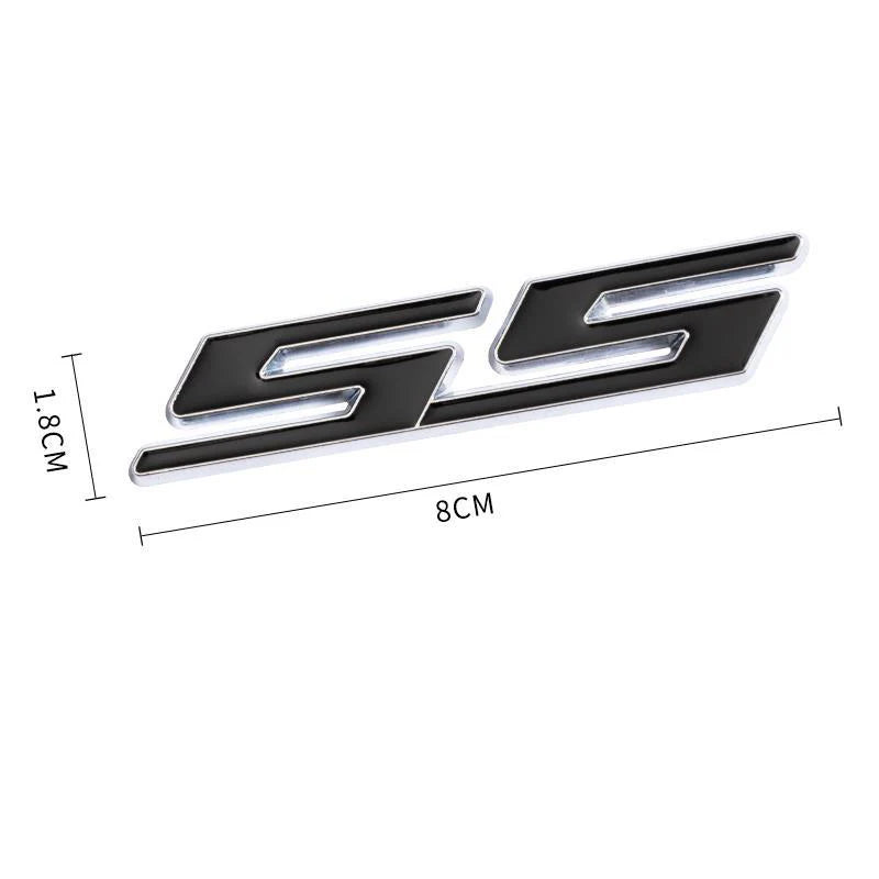 3D Metal Silver Black Red Logo SS Emblem Car Trunk Decal For Chevrolet Camaro Bumblebee SS Stikcer Accessories