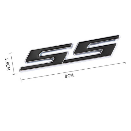 3D Metal Silver Black Red Logo SS Emblem Car Trunk Decal For Chevrolet Camaro Bumblebee SS Stikcer Accessories