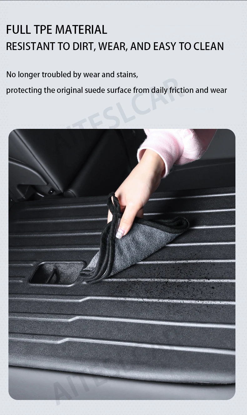 AITESLCAR for Tesla Model Y Juniper/Launch 2025 Rear Seat Backrest Protective Pad Cargo Liner Trunk Mat Anti-Kick Pad Accessori