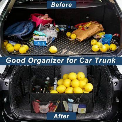 Car Trunk Organizer For Suv Waterproof Polyester Auto Storage Organizer With 6 Pockets Car Accessories Interior