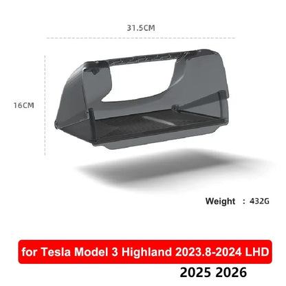 For Tesla Model Y Juniper 2026 Model 3 Highland 2025 Under-Screen Hidden Storage Box Behind Screen Center Console Organizer Case