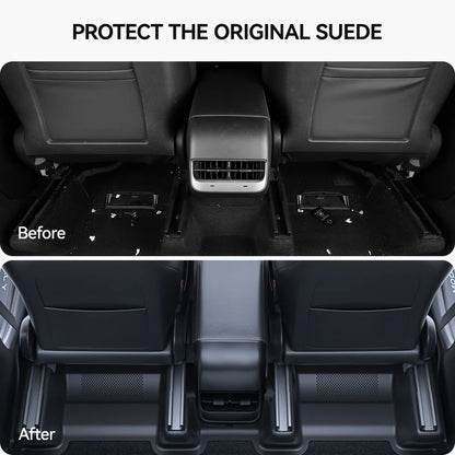 YZ For Tesla Model Y Juniper 2021-2025 TPE PP Under Seat Corner Guard Seat Slide Rails Protector Cover Anti-Kick Decor Flocking