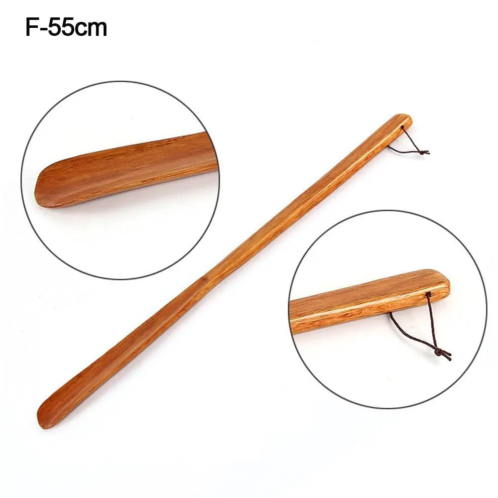 Hanging Shoe Horn Extra Long Handle Easy Remover Shoehorn Lifter Wooden Easy on Off Seniors Put on Shoes Tools