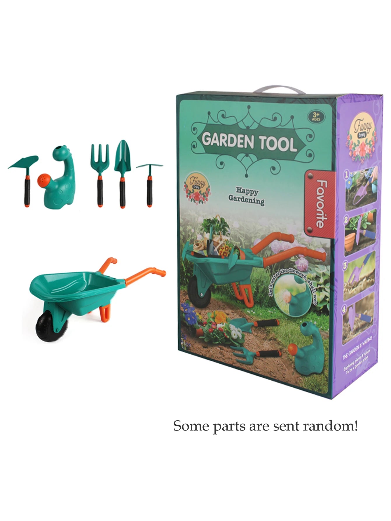 Gardening Tool Set Toys for Kids, Children's Outdoor Garden Beach Cart Apron Glove Plant Flowers Tools Gifts for Boys and Girls