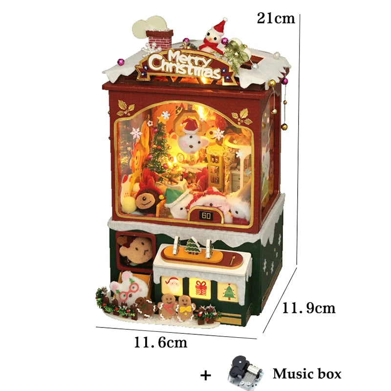 DIY Miniature Booknook Doll House 3D Wooden Puzzle Bookshelf Insert for Dollhouses Perfect For Friends Birthday Christmas Gifts