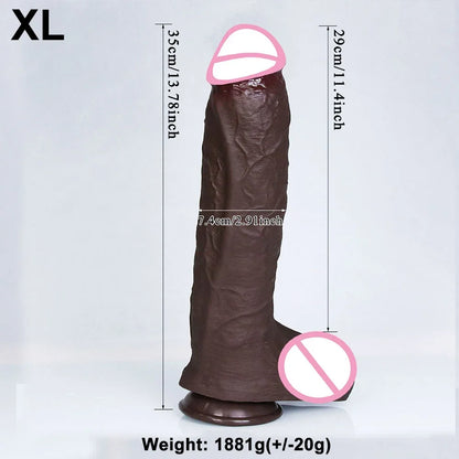 Realistic Soft Big Black Dildo Double Silicone Suction Cup Penis Female Vaginal Masturbation Cock Woman Man Anal Adult Sex Toy