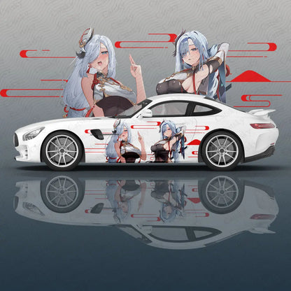 Shenhe Genshin Impact animal Car Decal Protective Film Vinyl Racing Side Graphics Wrap Accessories Spray Paint auto Stickers