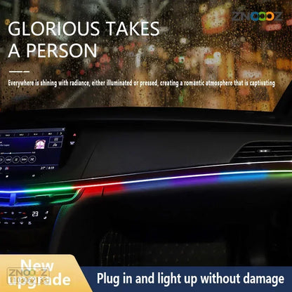 ZNOOOZ 140cm Car Ambient Lights LED Interior RGB Symphony Atmosphere Lamp USB APP Control for Tesla Model 3 Y S X
