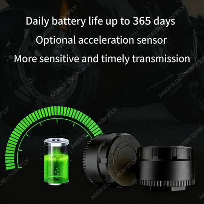 For Apple IOS Android System Mobile Phone APP display Car TPMS BT 5.4 Tire Pressure Sensor Monitoring Motorcycl tricycle Truck