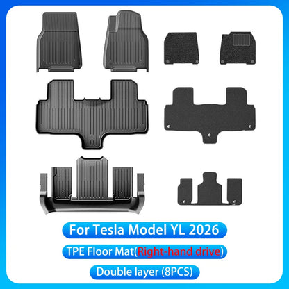 RHD Car Floor Mats For Tesla Model YL Launch2026 Luggage Mat Set Four Seasons Waterproof Anti-slip Trunk Mat Model YL Floor Mats