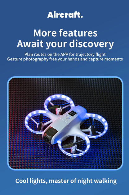New H135 Mini Drone WIFI FPV Hover Professional 4K Camera Pocket Coloful Lights Dron Rc Plane Foldable Quadcopter RC Toys Gifts