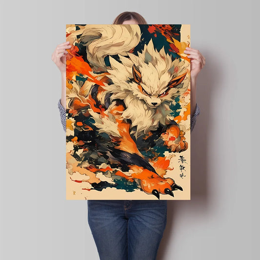 High Quality Pokemon Arcanine Pikachu Wall Painting with Unique Designs and Gorgeous Colors Adding A Touch of Brightness To Wall