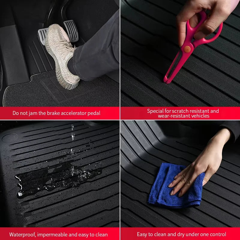 For Tesla New Model 3 Highland 2024-2026 TPE Floor Mats Durable Design Waterproof Luggage Mat Foot Pads Trunk Mats Accessories