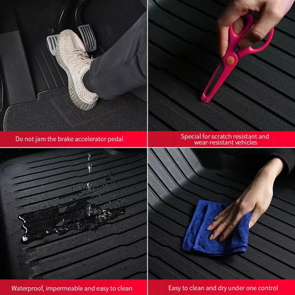 For Tesla New Model 3 Highland 2024-2026 TPE Floor Mats Durable Design Waterproof Luggage Mat Foot Pads Trunk Mats Accessories