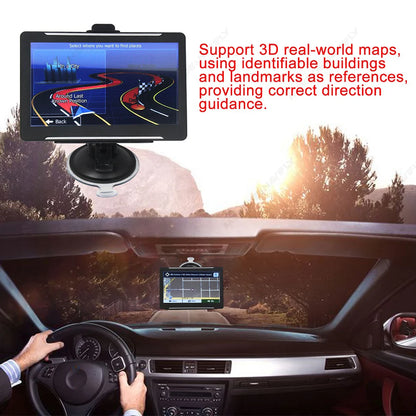 MEKEDE 7 Inch Touch Screen  Car GPS Navigation Truck Sunshade Map Built in 2025 New Europe GPS Navigator FM Music Video Games