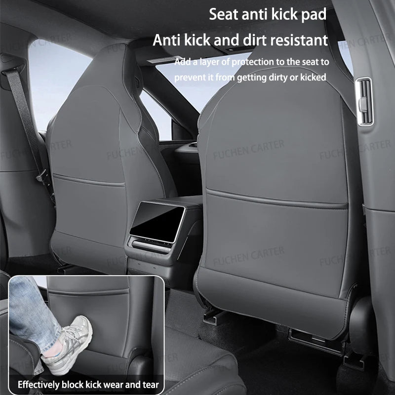 For Tesla NEW ModelYL2026 Leather Front Rear Door Sill Protector Threshold Strip Anti-kick Guard Panel Waterproof Pad Accessorie