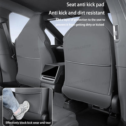 For Tesla NEW ModelYL2026 Leather Front Rear Door Sill Protector Threshold Strip Anti-kick Guard Panel Waterproof Pad Accessorie