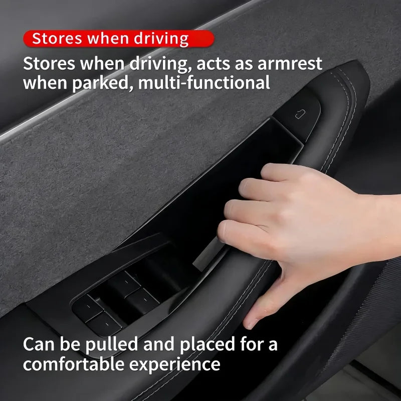 For Tesla Model Y Juniper 2025 Door Handle Storage Box Interior Accessories Model 3 Highland Inner Handle Organizer Phone Holder