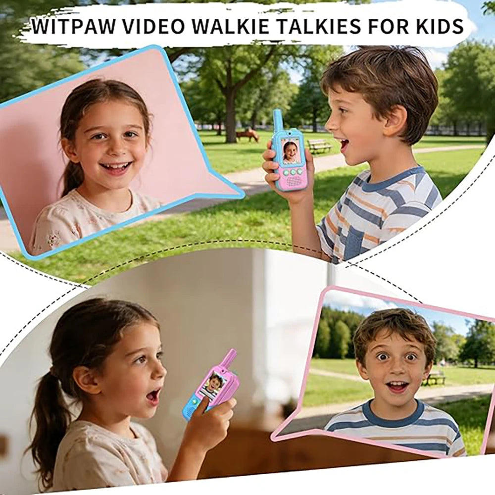 2 Pack Rechargeable Kids Video Walkie Talkies, Eco ABS Portable Toy for Boys Girls Ages 3-12 Indoor Outdoor Camping
