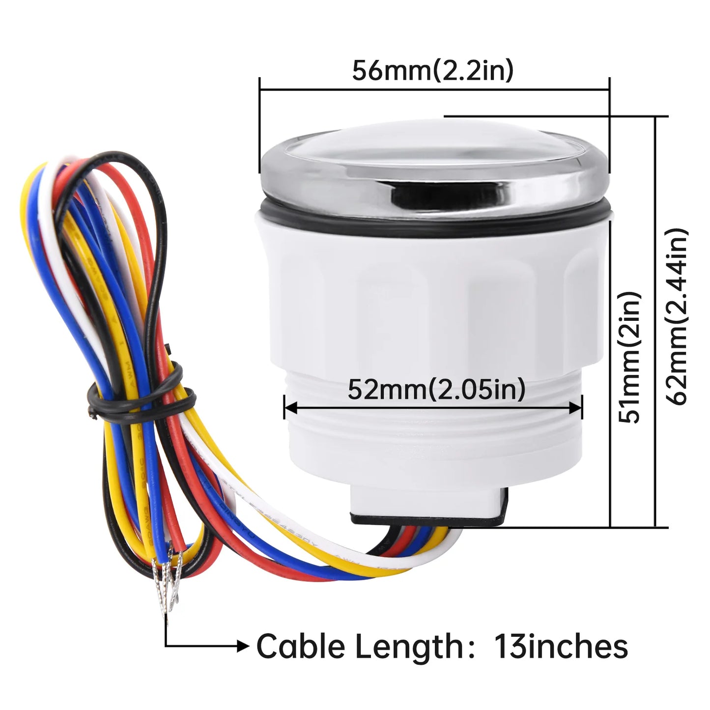 3000/4000/6000/7000/8000 RPM Gauge with Hourmeter Gauge 52mm Tachometer Waterproof 7 Color Backlight Tacho Gauge For Car Boat