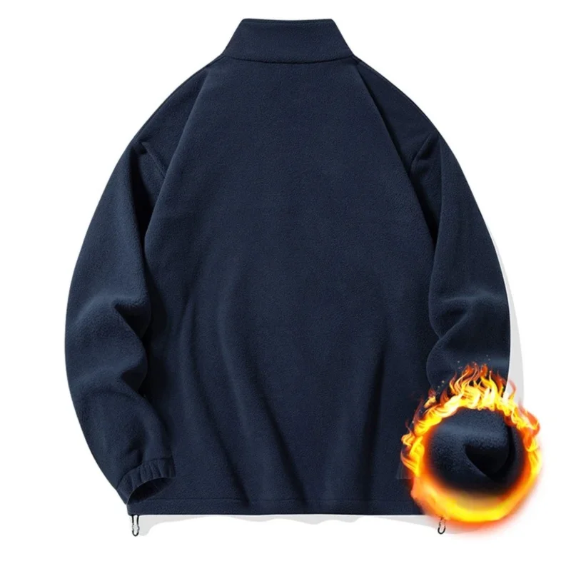 2025 New Style Stand Collar Sweater Half Zipper Pullover Long Sleeve Polar Fleece Men's Autumn And Winter Thick Base Warm