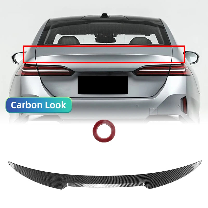 For BMW New 5 Series G60 i5 2024+ 520i 525i 528i 530i 535i MP M4 Style Carbon Glossy Black Rear Trunk Lid Car Roof Spoiler Wing